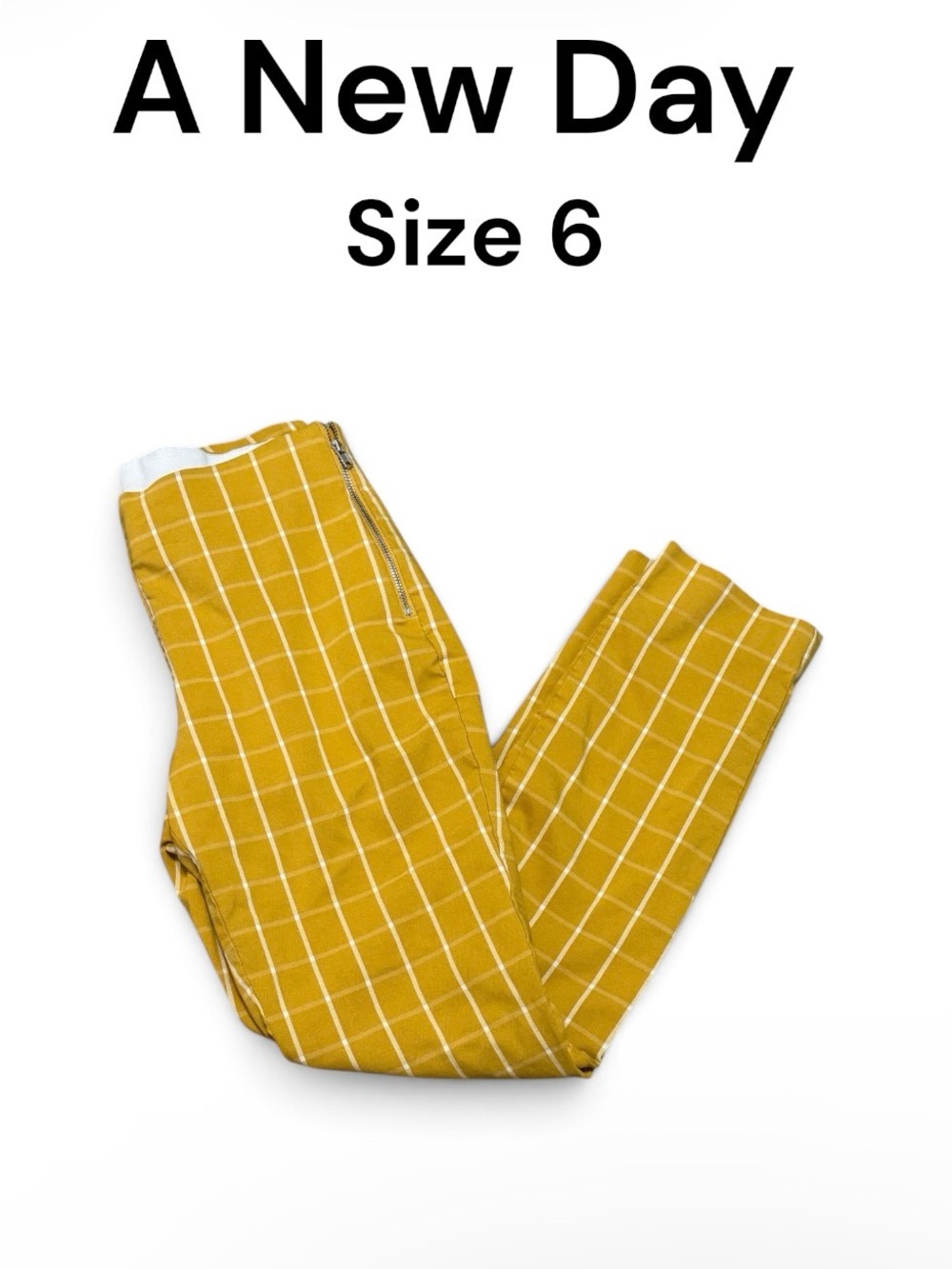 a new day Mustard Yellow Windowpane Leggings